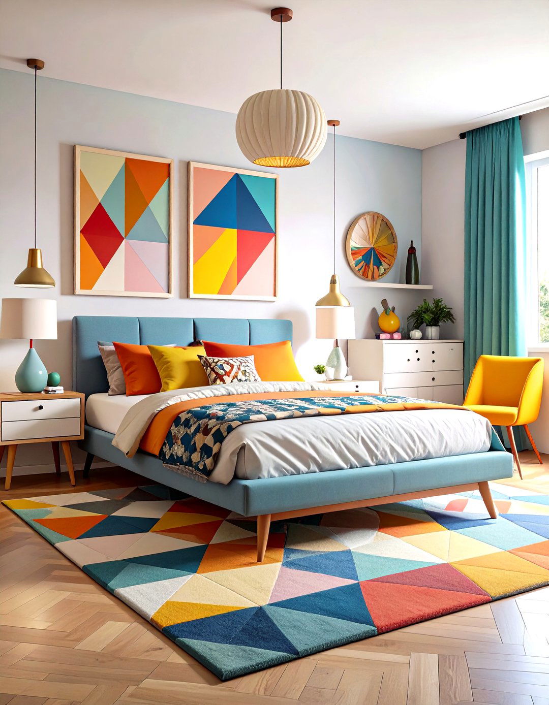 Midcentury Modern Bedroom with Walnut Furniture and Brass Accents - 20 Midcentury Modern Bedroom Decorating Ideas
