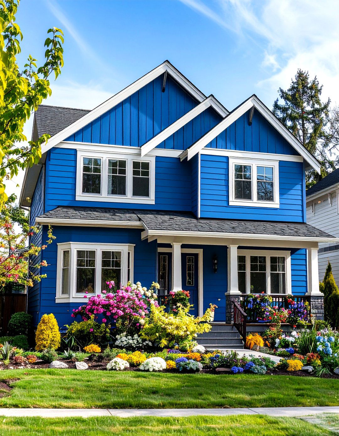 Midnight Blue Accent Siding Mixed Color Contemporary Theme - 20 Midnight Blue & Dark Blue House Siding Colors