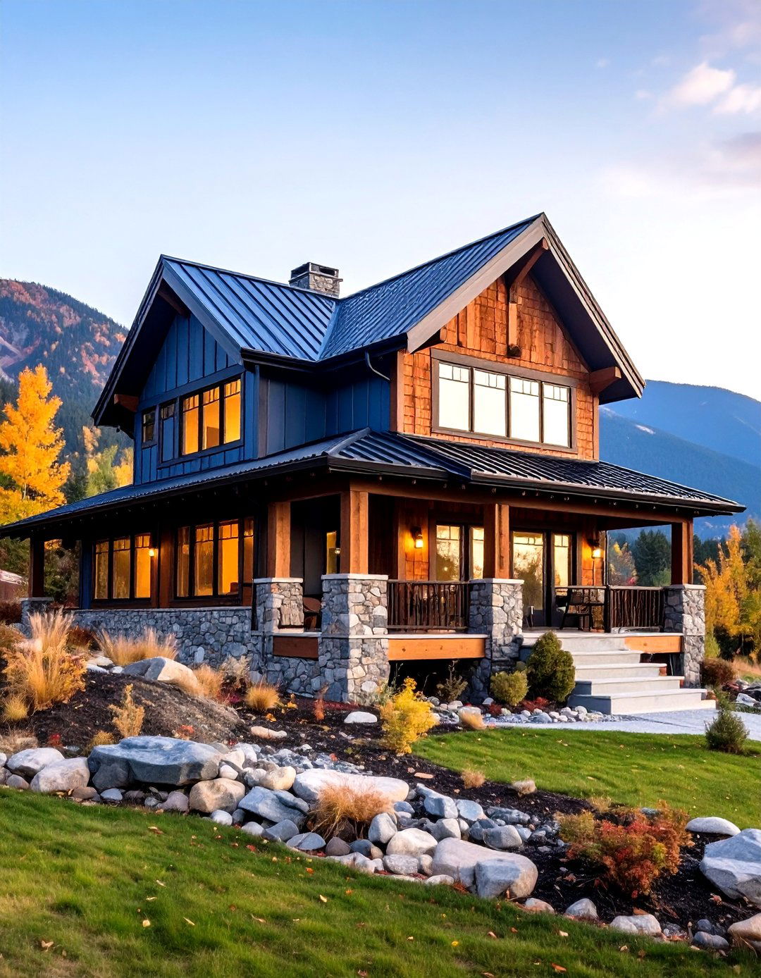 Midnight Blue Cedar Plank Siding Natural Wood Accent Theme - 20 Midnight Blue & Dark Blue House Siding Colors