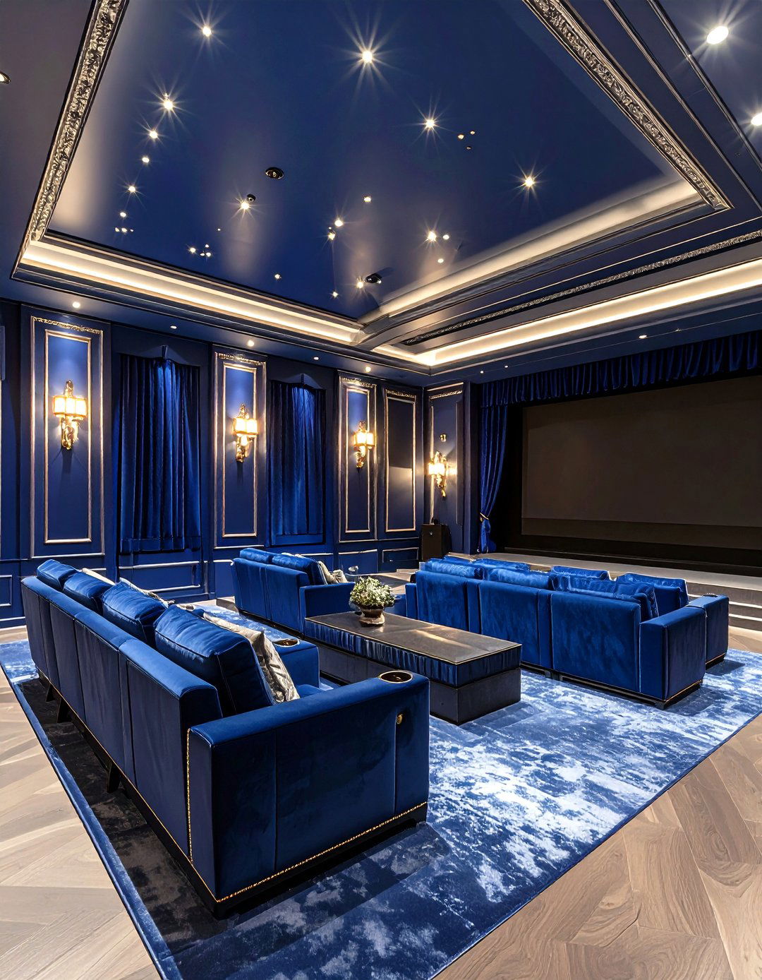 Midnight Blue Home Theater Paint Colors - 20 Home Theater Paint Colors
