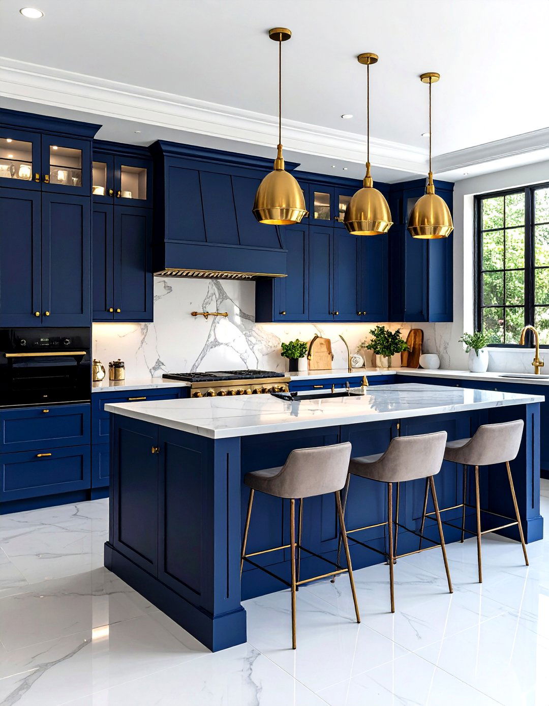 Midnight Blue Kitchen Island for Sophisticated Drama - 20 Blue Kitchen Island Ideas