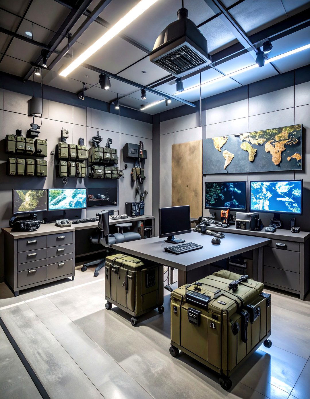 Military Command Center Man Cave Gun Room - 20 Man Cave Gun Room Ideas