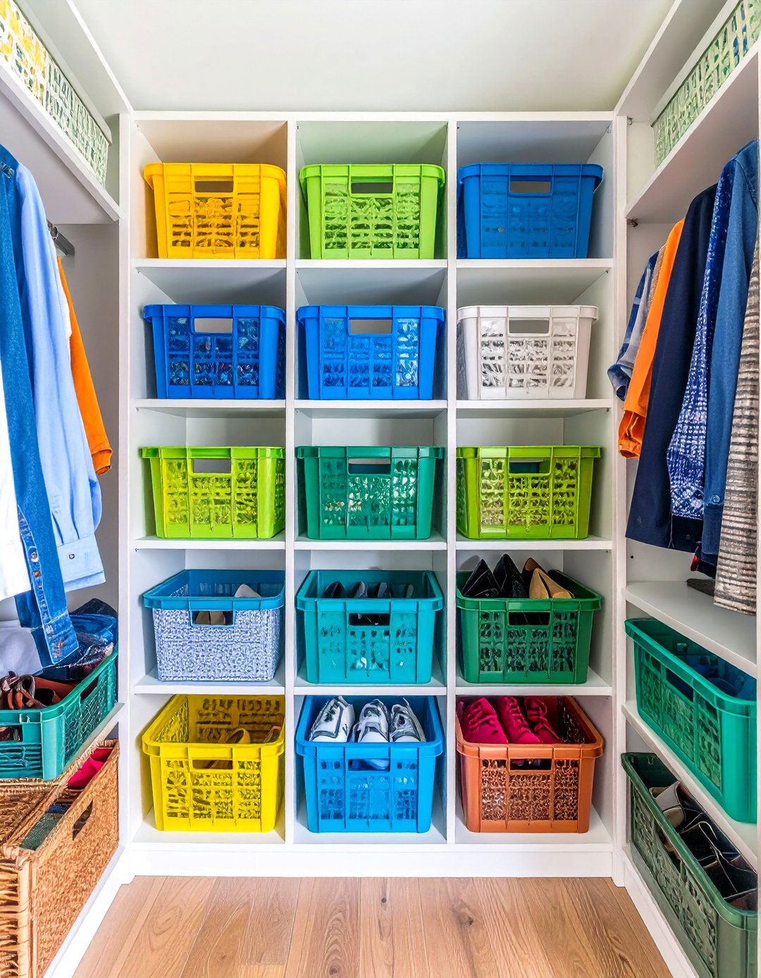 Milk Crate Bedroom Closet Organizer - 20 Milk Crate Storage Ideas