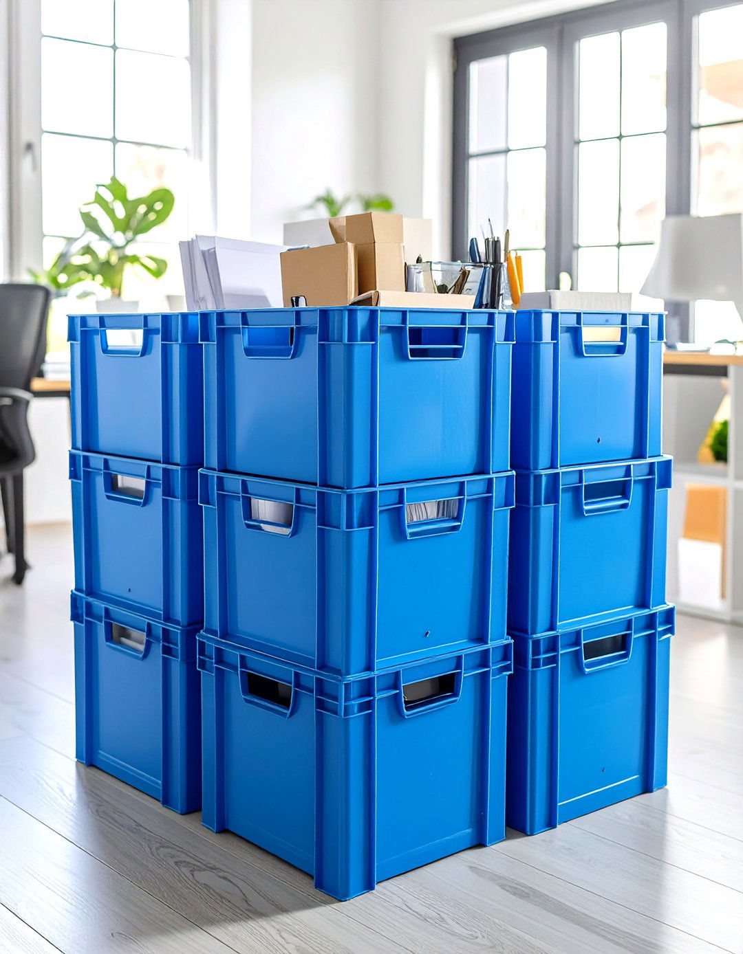Milk Crate Home Office Filing and Supply Center - 20 Milk Crate Storage Ideas
