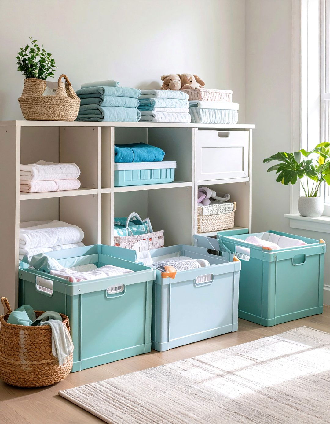 Milk Crate Nursery Baby Essential Organizer - 20 Milk Crate Storage Ideas