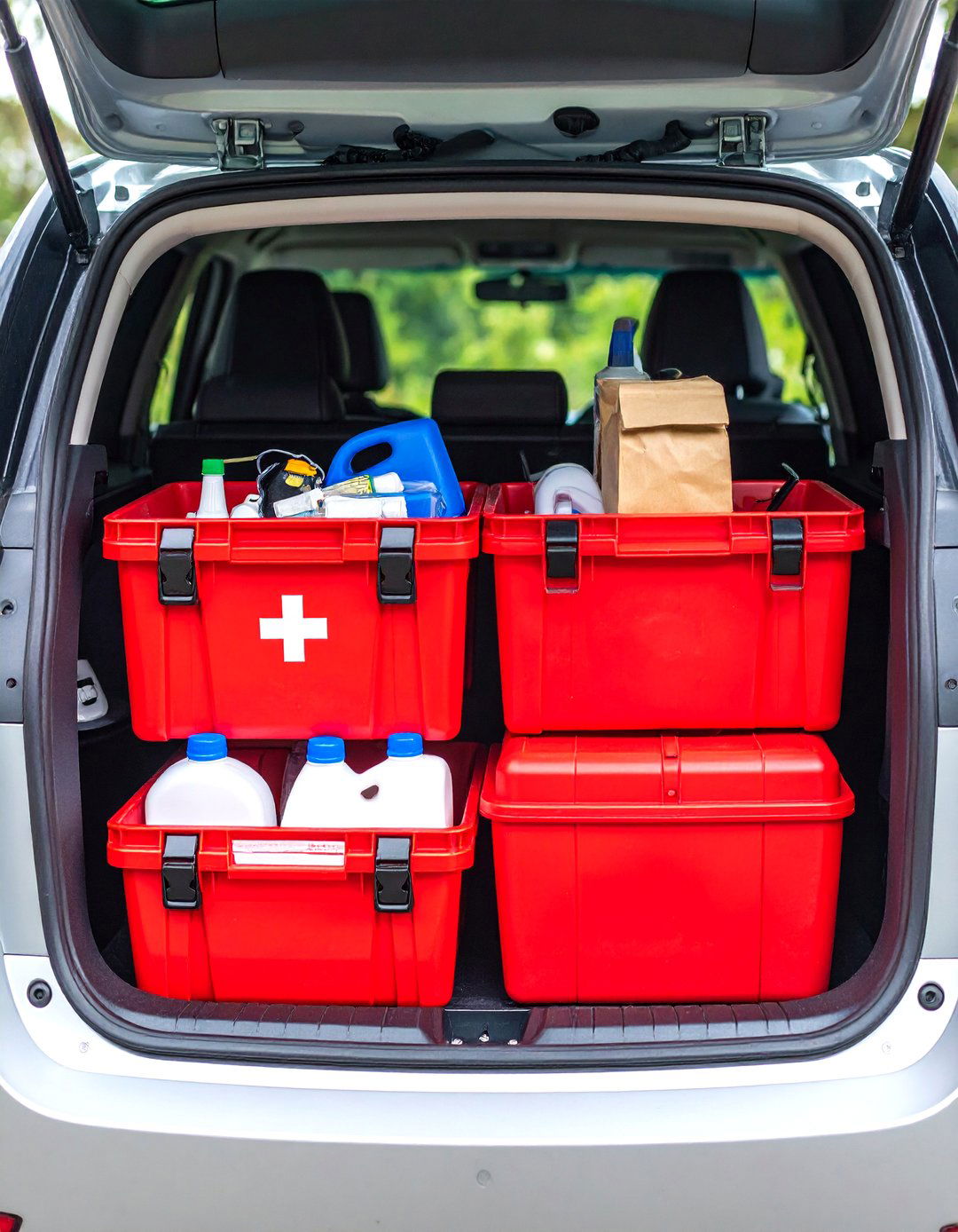 Milk Crate Vehicle Emergency Kit Organizer - 20 Milk Crate Storage Ideas