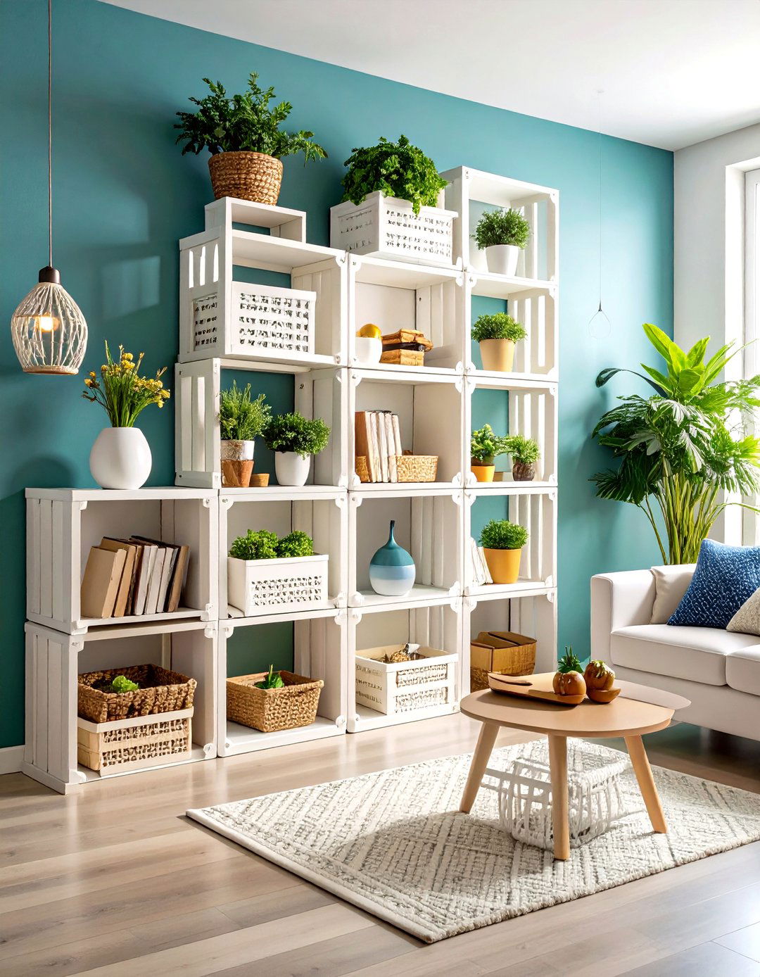 Milk Crate Wall Mounted Diamond Storage System - 20 Milk Crate Storage Ideas