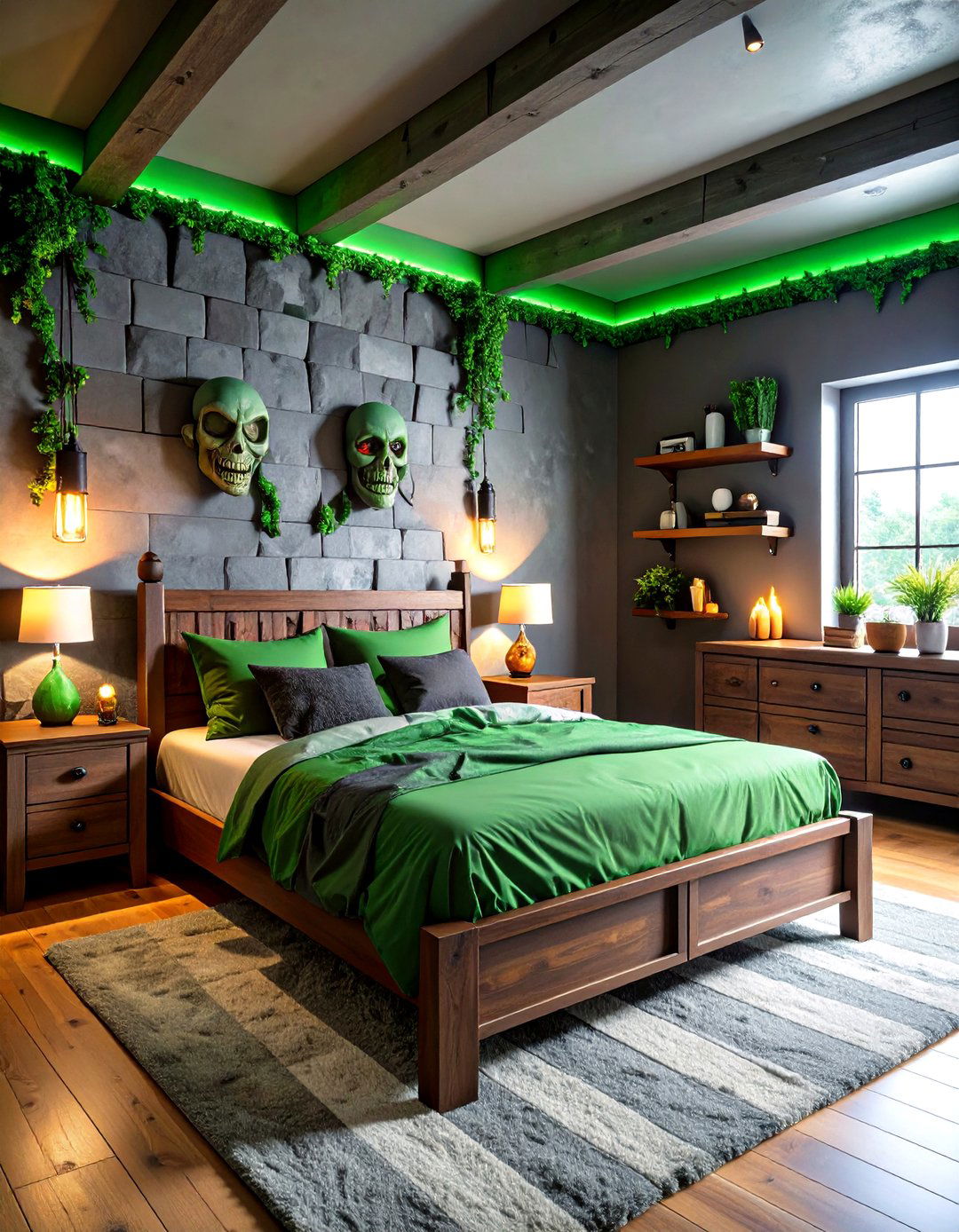 Minecraft Creeper Cave Bedroom Theme - 20 Minecraft Themed Bedroom Ideas