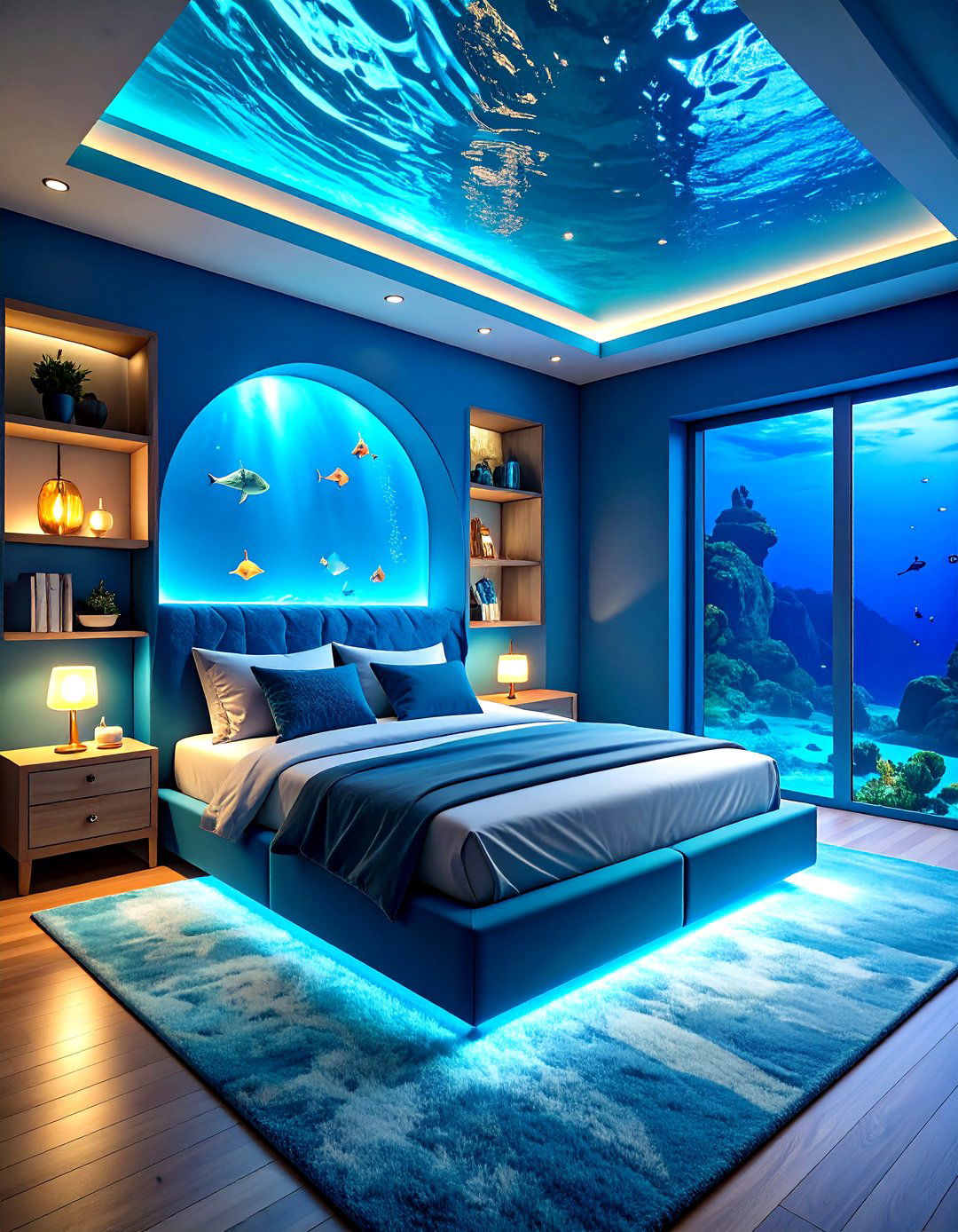 Minecraft Underwater Ocean Monument Bedroom - 20 Minecraft Themed Bedroom Ideas