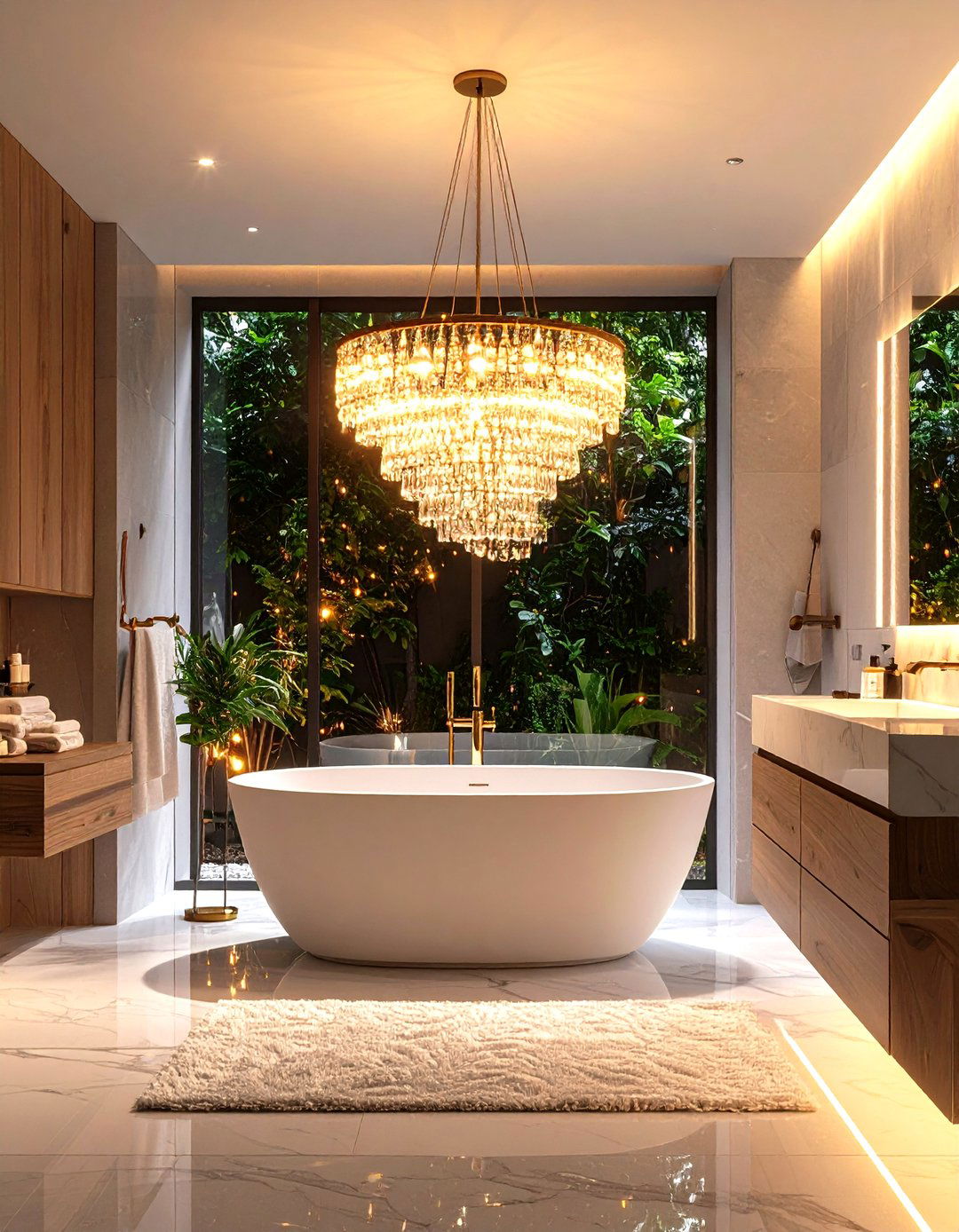 Mini Chandelier Statement Small Bathroom Lighting - 20 Small Bathroom Lighting Ideas
