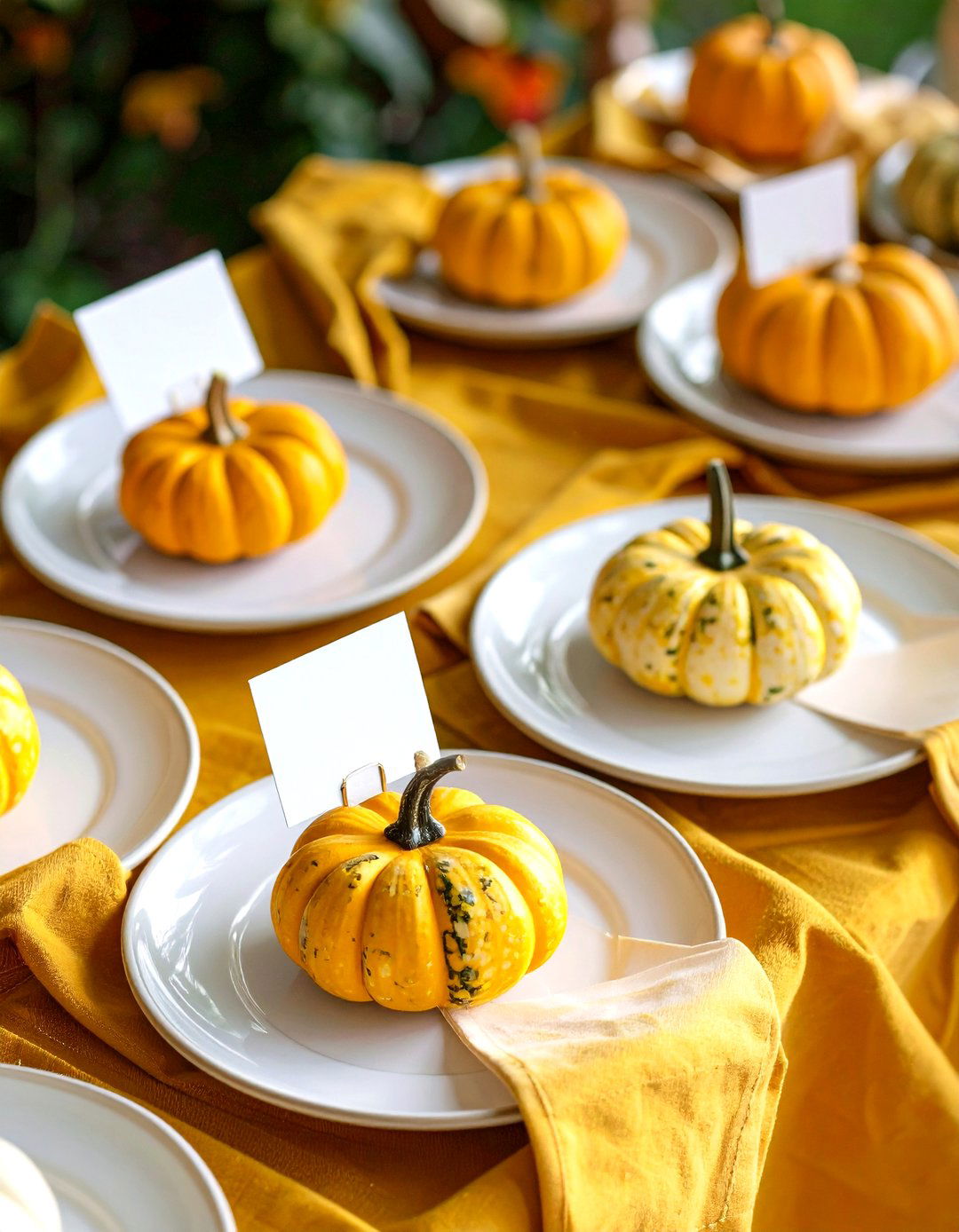 Mini Gourd Place Card Holders - 20 Thanksgiving Decor Ideas