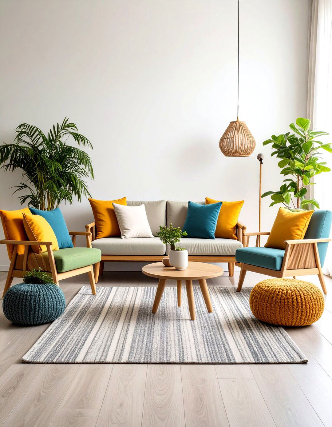 Mini Lounge Seating with Bench - 20 Stair Landing Ideas