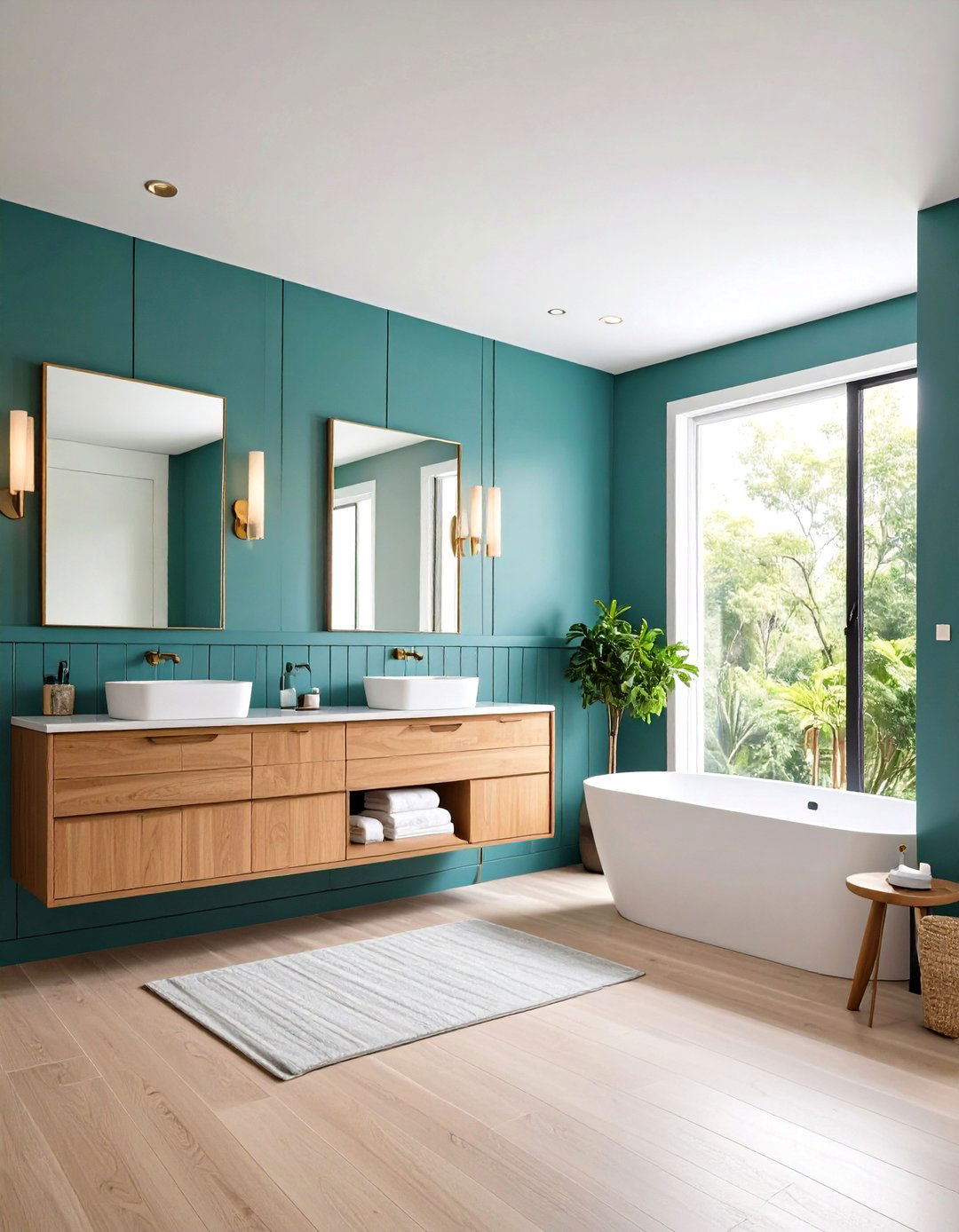 Minimal Flat Panel Wainscoting for Sleek Simplicity - 20 Powder Room Wainscoting Ideas