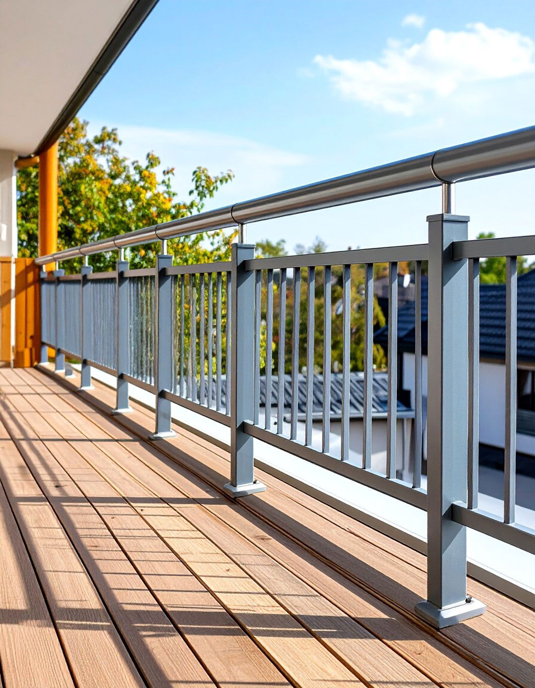 Minimalist Aluminum Balcony Over Garage with Clean Lines - 20 Balcony Over Garage Ideas