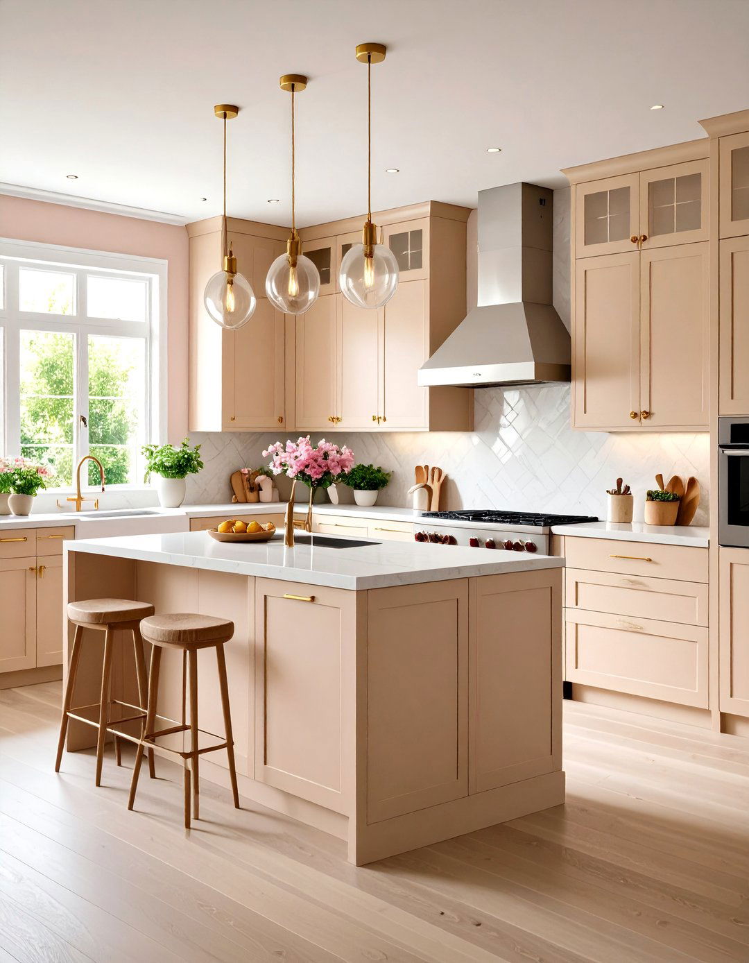 Minimalist Beige Kitchen Cabinets with Hidden Storage - 20 Kitchens With Beige Kitchen Cabinets