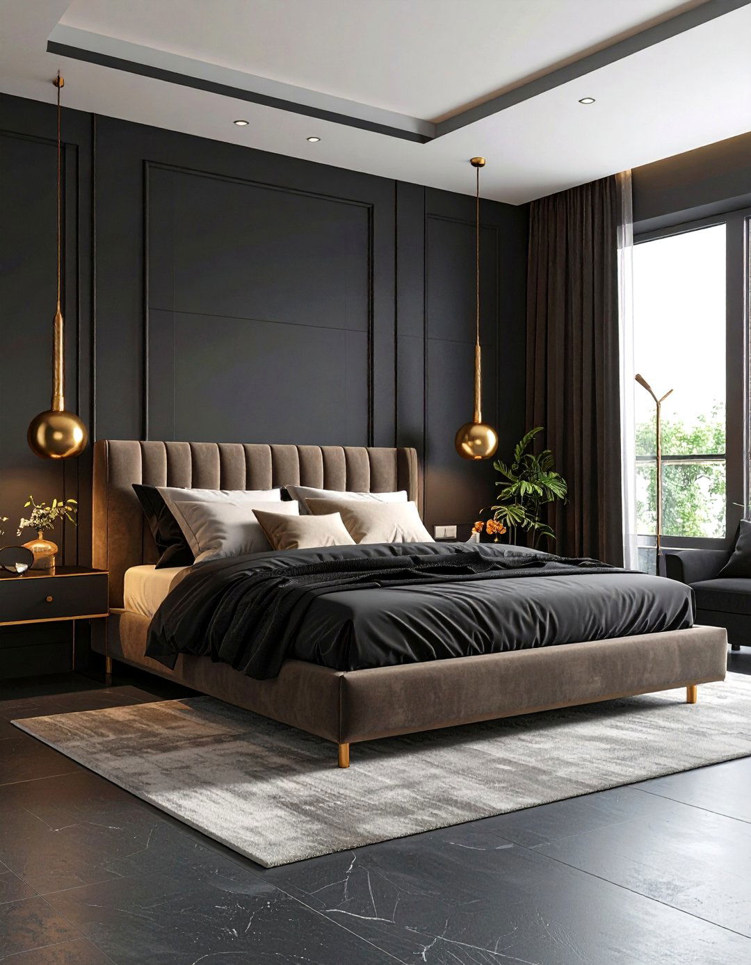 Minimalist Black and Gold Zen - 20 Black and Gold Bedroom Ideas