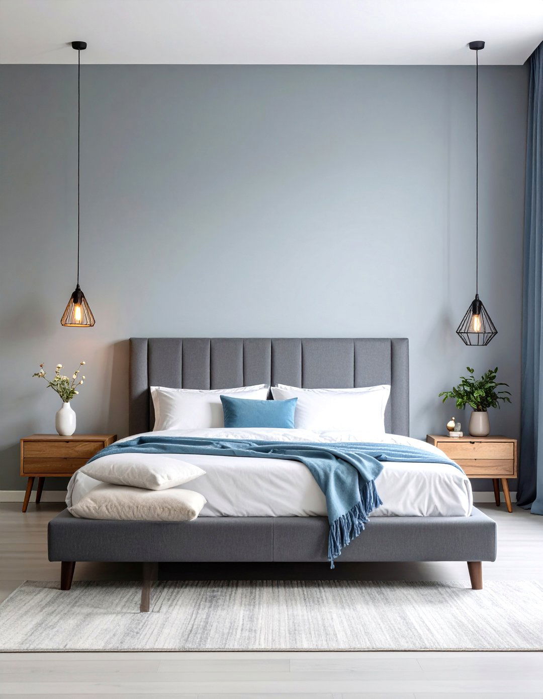 Minimalist Blue and Grey Bedroom Design - 20 Blue and Grey Bedroom Ideas