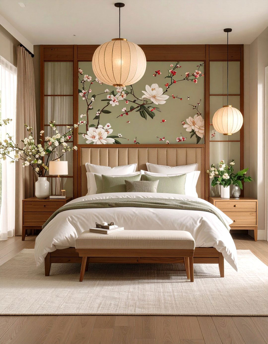 Minimalist Chinoiserie Bedroom Accent Walls - 20 Chinoiserie Bedroom Ideas