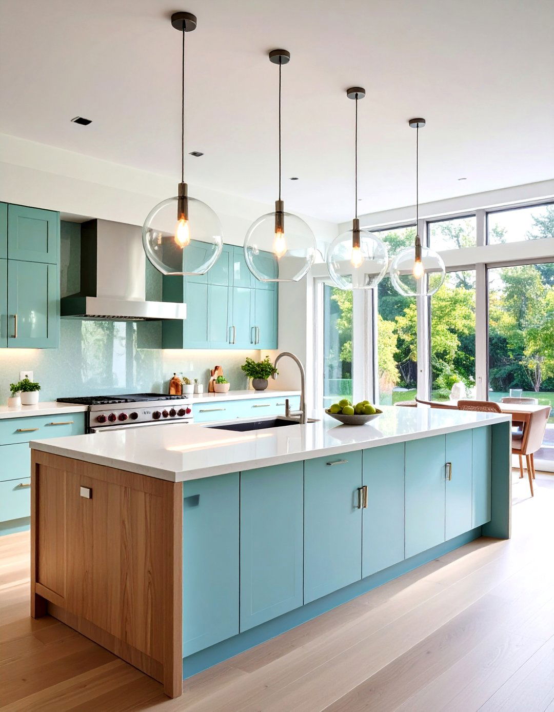 Minimalist Clear Glass Kitchen Island Lighting for Contemporary Spaces - 20 Kitchen Island Lighting Ideas