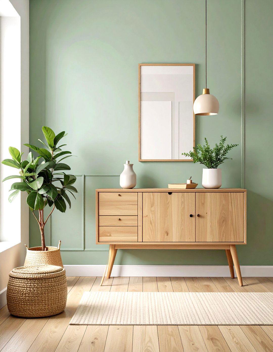 Minimalist Console Table - 20 Scandinavian Entryway Ideas