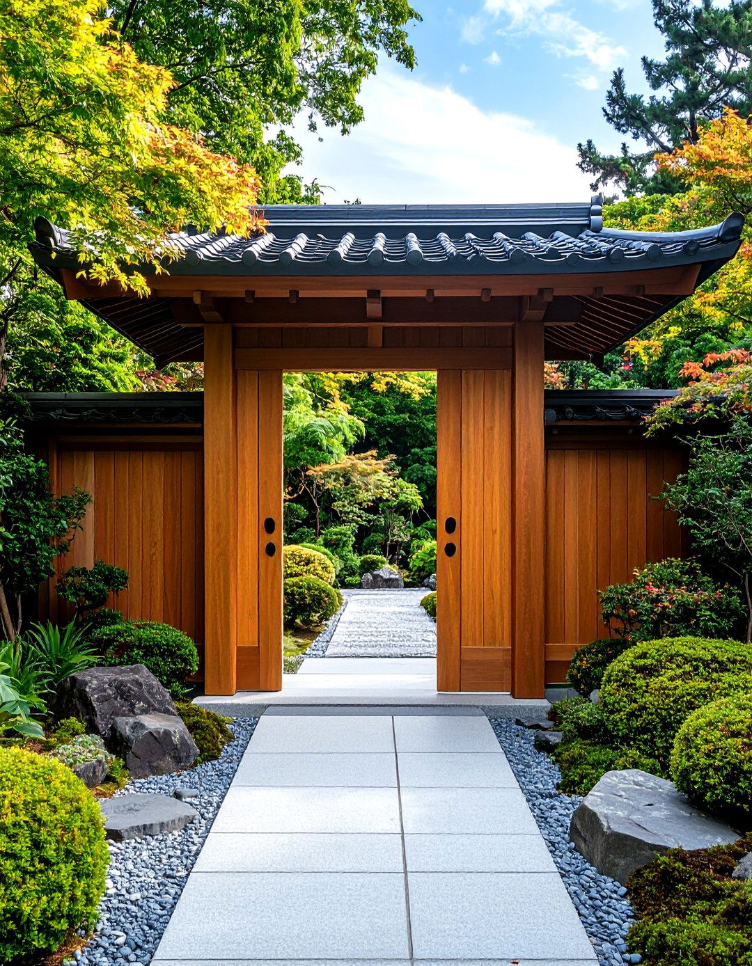 Minimalist Contemporary Japanese Garden Gate - 20 Japanese Garden Gate Design Ideas