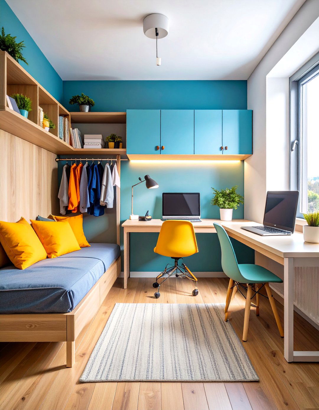 Minimalist Dorm Room with Hidden Technology Integration - 20 Minimalist Dorm Room Ideas
