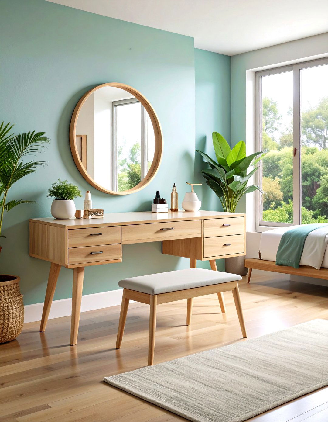 Minimalist Floating Makeup Vanity with Clean Lines - 20 Makeup Vanity Ideas