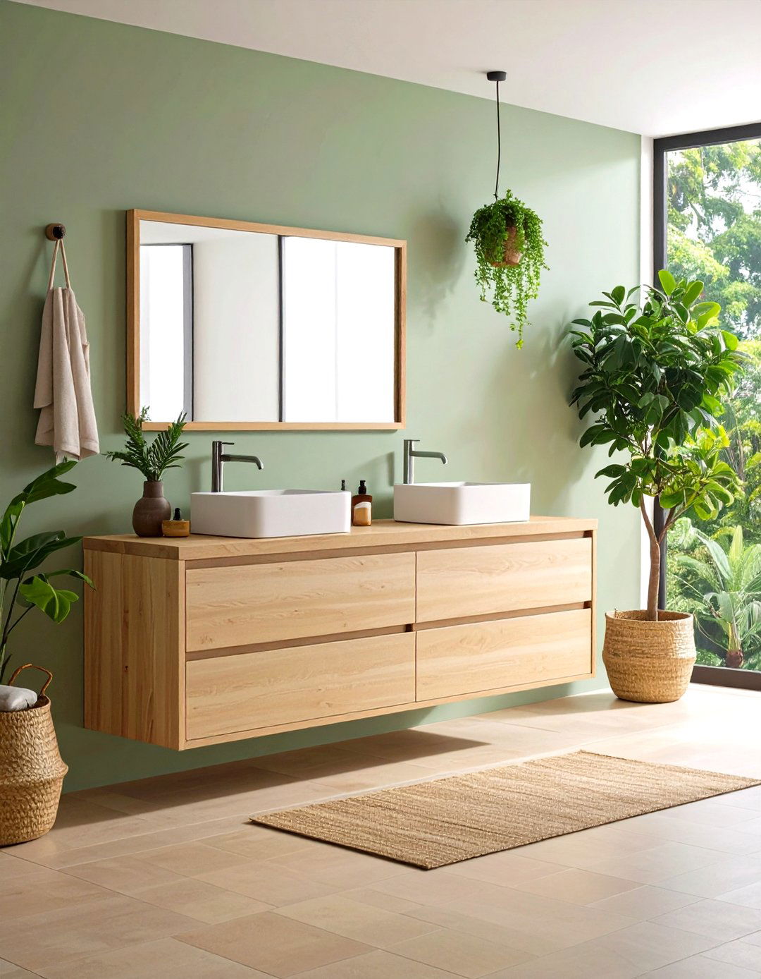 Minimalist Floating Vanities - 20 Spa Like Bathroom Ideas