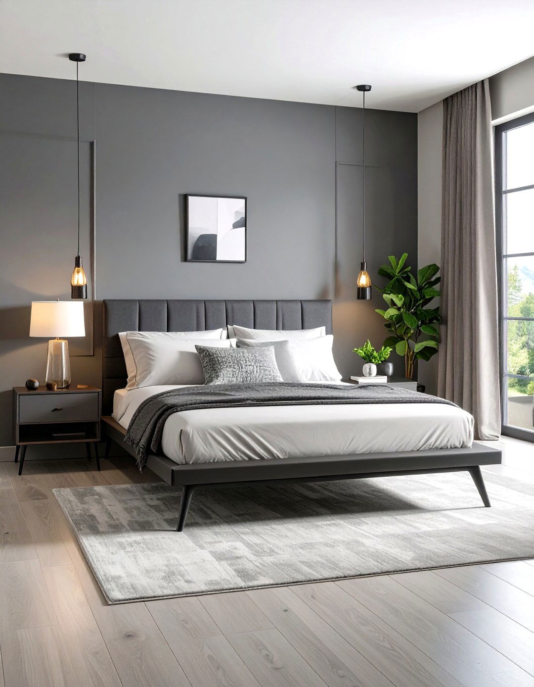 Minimalist Furniture Silhouettes in Shadow - 20 Dark Bedroom Ideas