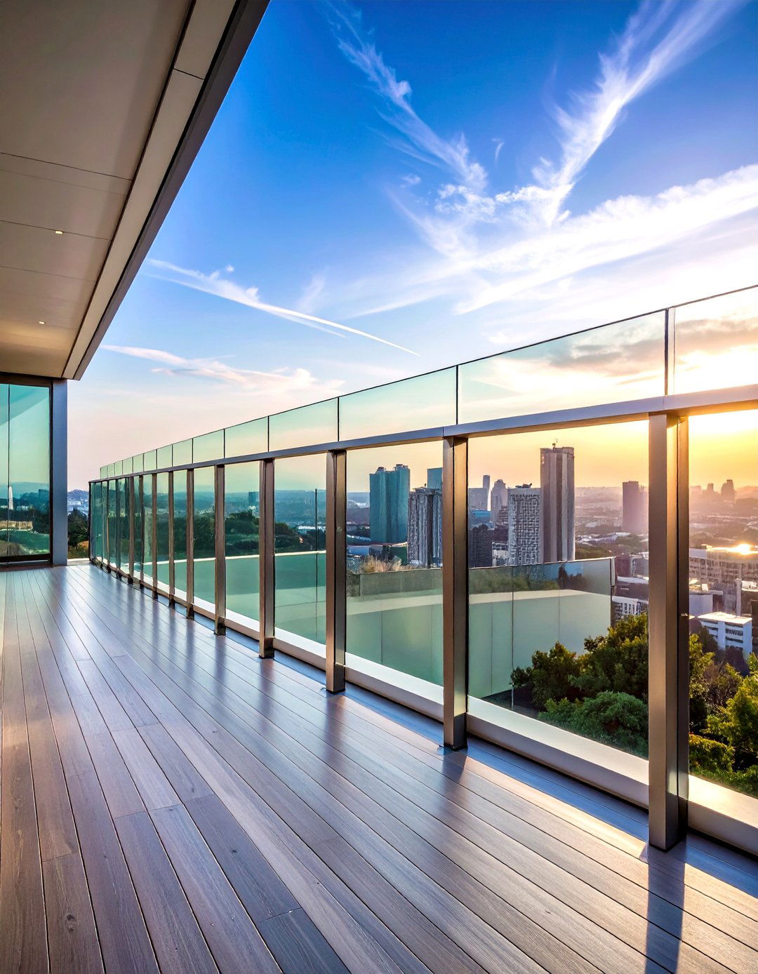 Minimalist Glass Panel Balcony Railings - 20 Balcony Railing Design Ideas