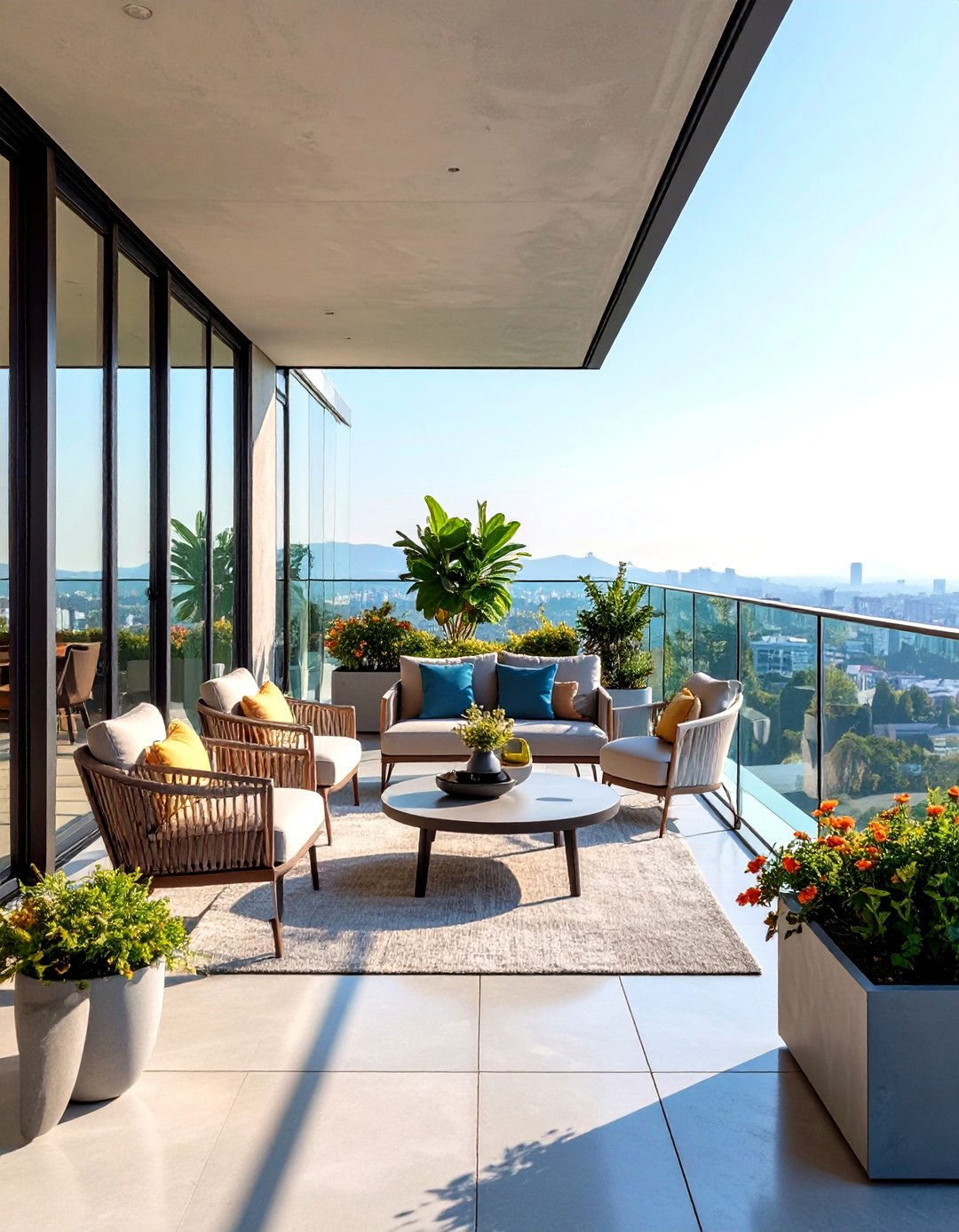 Minimalist Glass Sanctuary Penthouse Balcony - 20 Penthouse Balcony Ideas