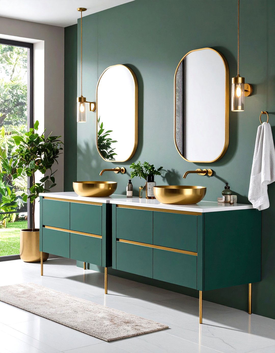 Minimalist Gold Bathroom Touches - 20 Gold Bathroom Ideas