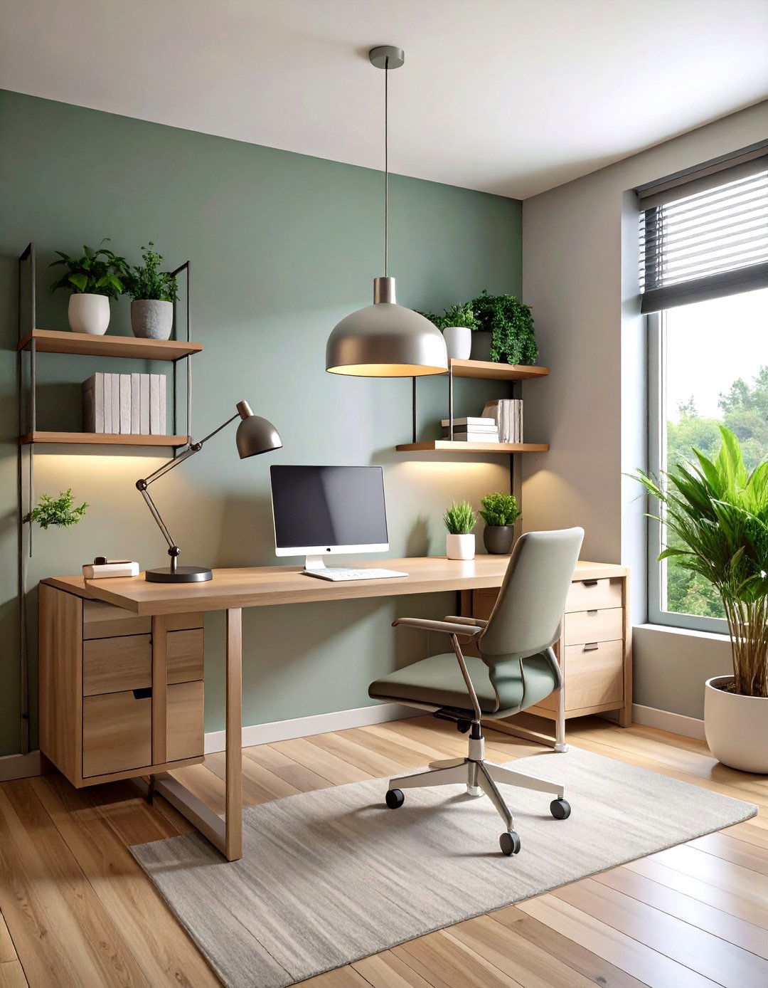 Minimalist Greige Home Office Focus - 20 Greige Interior Design Ideas