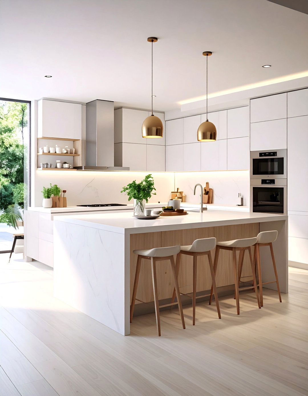 Minimalist Kitchen Peninsula with Handleless Design - 20 Kitchen Peninsula Ideas