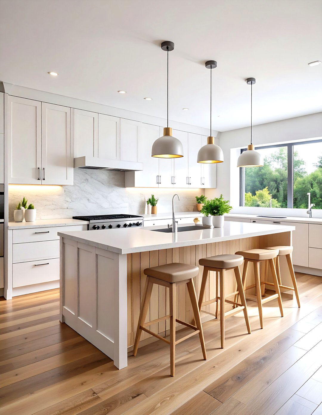 Minimalist Kitchen Shiplap Island with Integrated Storage - 20 Kitchen Shiplap Ideas With Kitchen Island Ideas