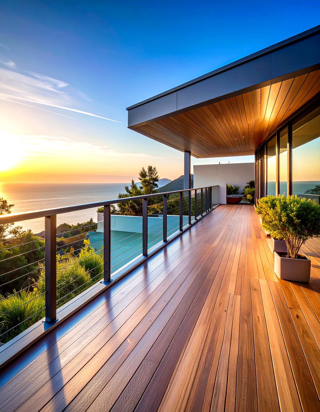 Minimalist Linear Metal Deck Railing - 20 Metal Deck Railing Ideas