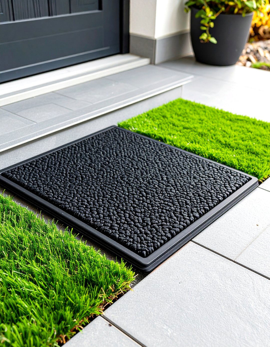 Minimalist Low Profile Front Door Mat for Accessibility - 20 Front Door Mat Ideas