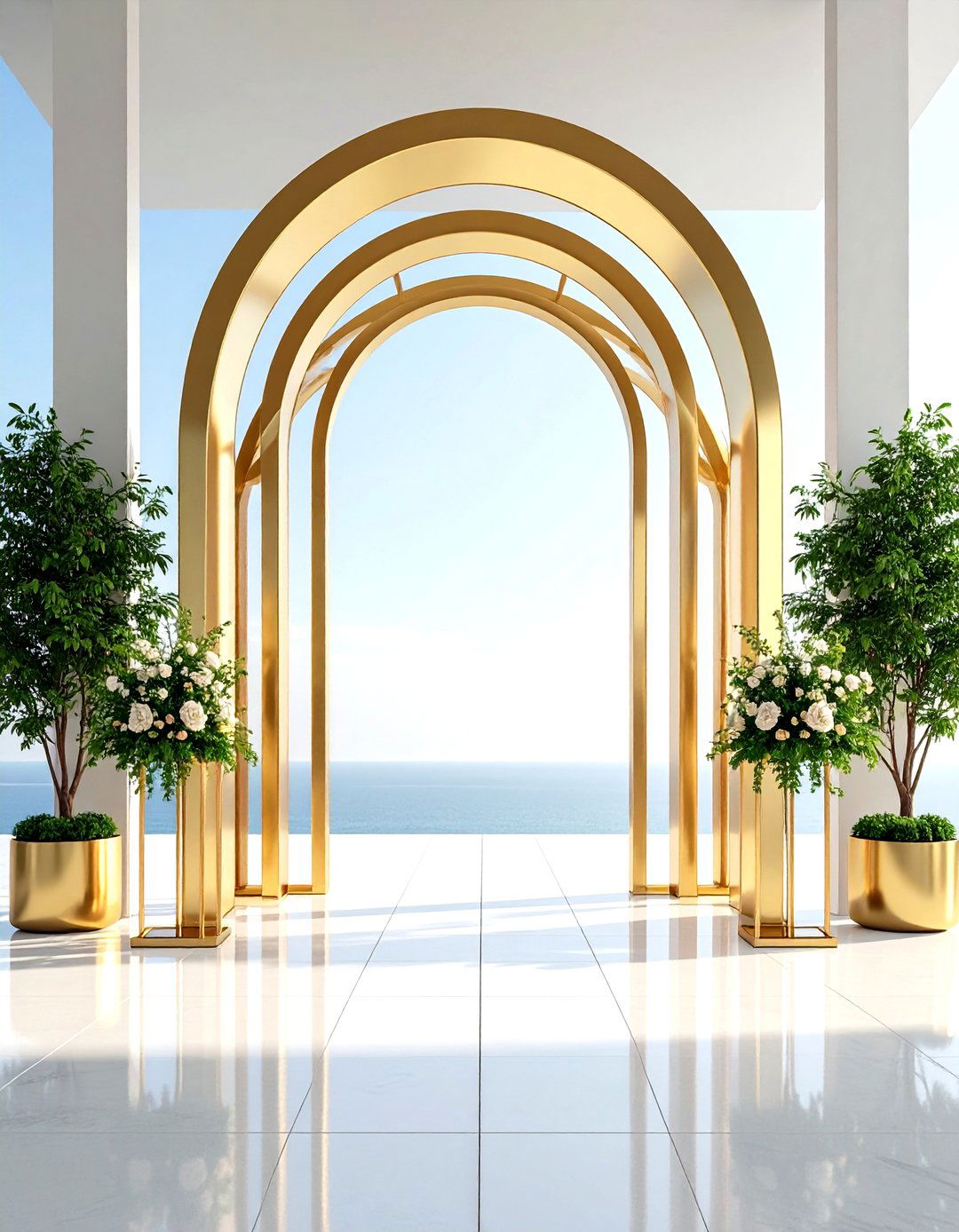 Minimalist Metal Frame Wedding Arch - 20 Wedding Arch Ideas