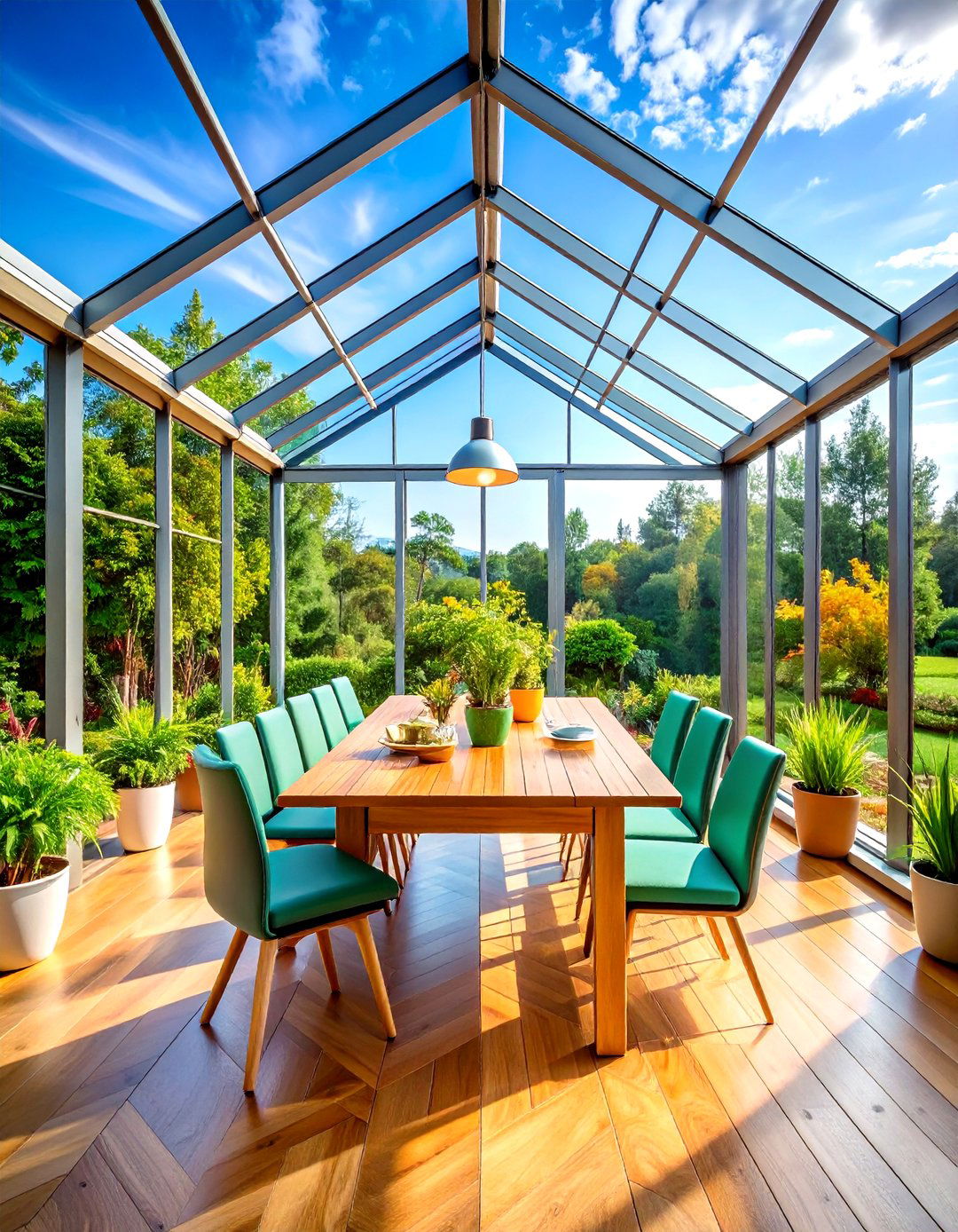 Minimalist Metal Greenhouse Frame - 20 Greenhouse Dining Room Ideas