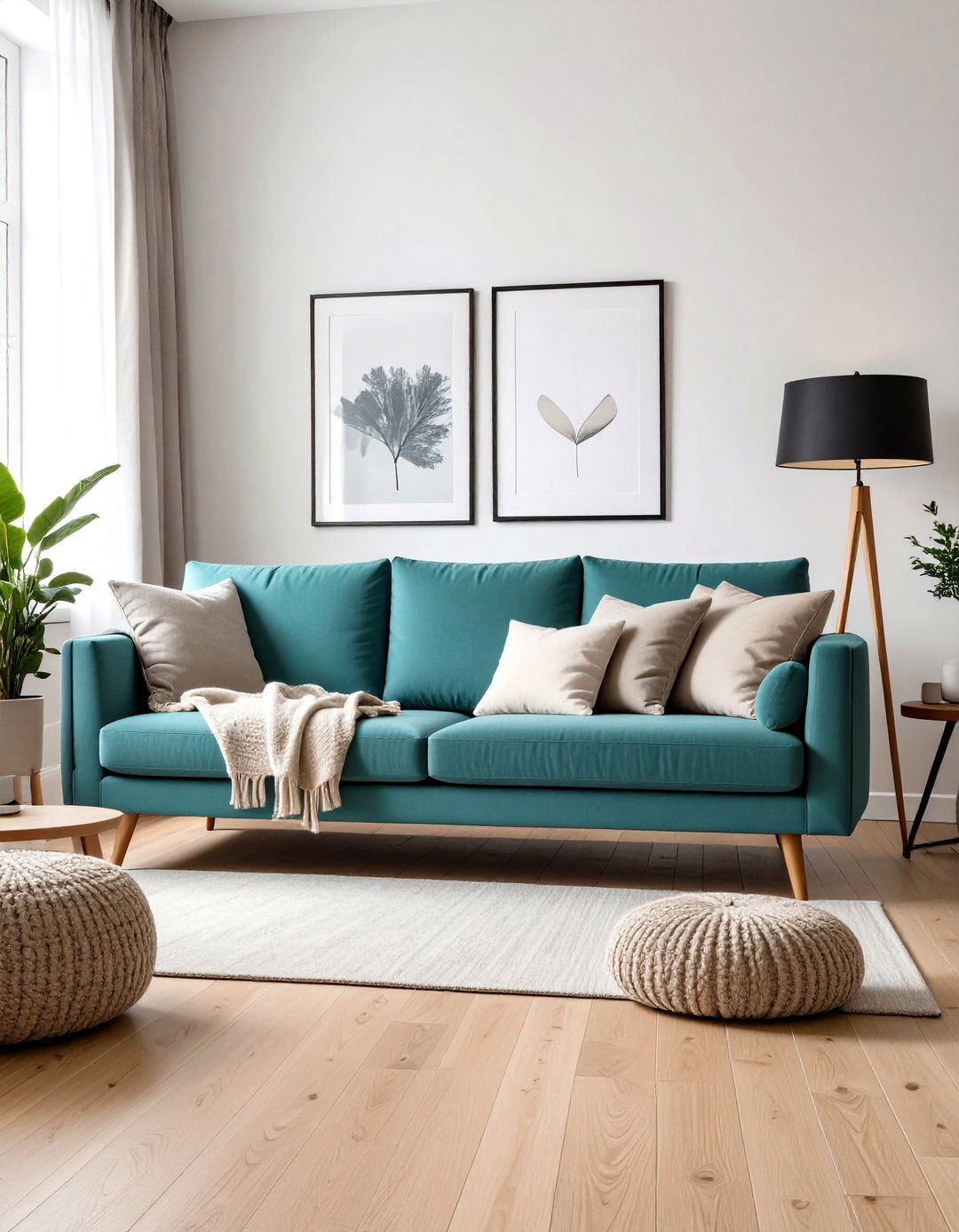 Minimalist Modern Haven - 20 Teal Couch Living Room Ideas
