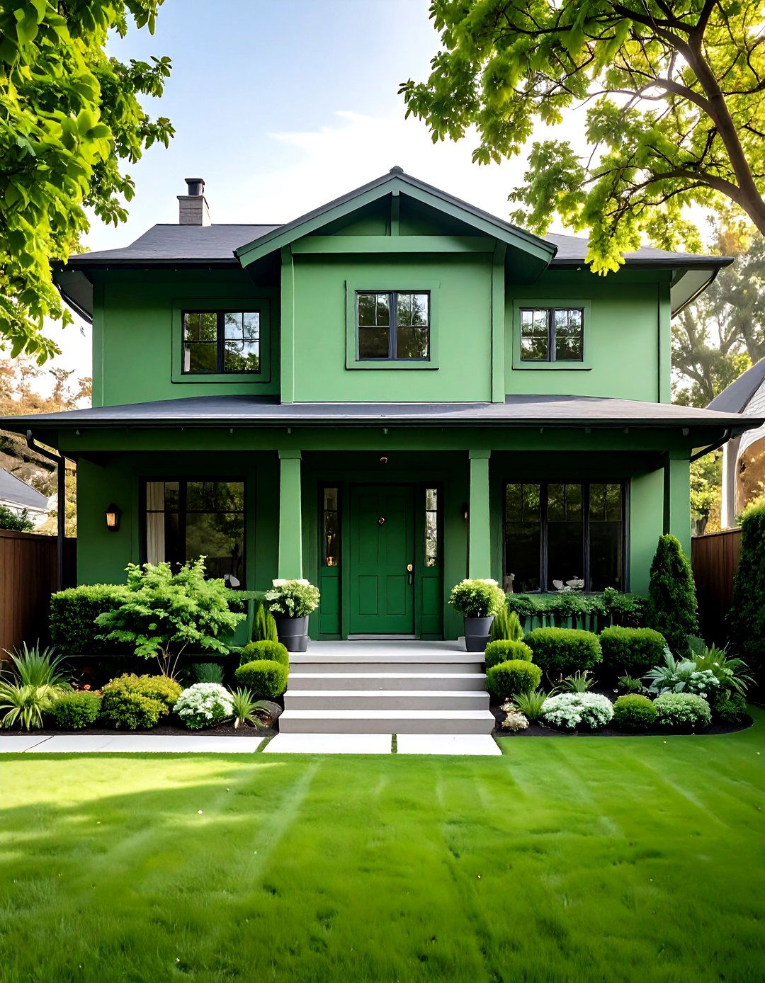 Minimalist Monochromatic Sage Facade - 20 Sage Green House Exterior Ideas