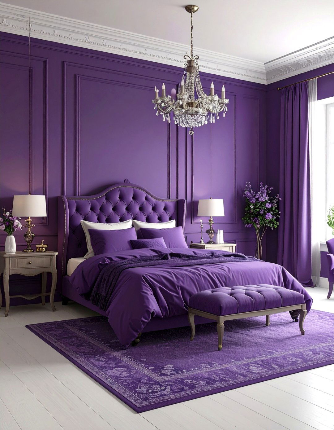 Minimalist Monochrome Dark Purple Space - 20 Dark Purple Bedroom Ideas