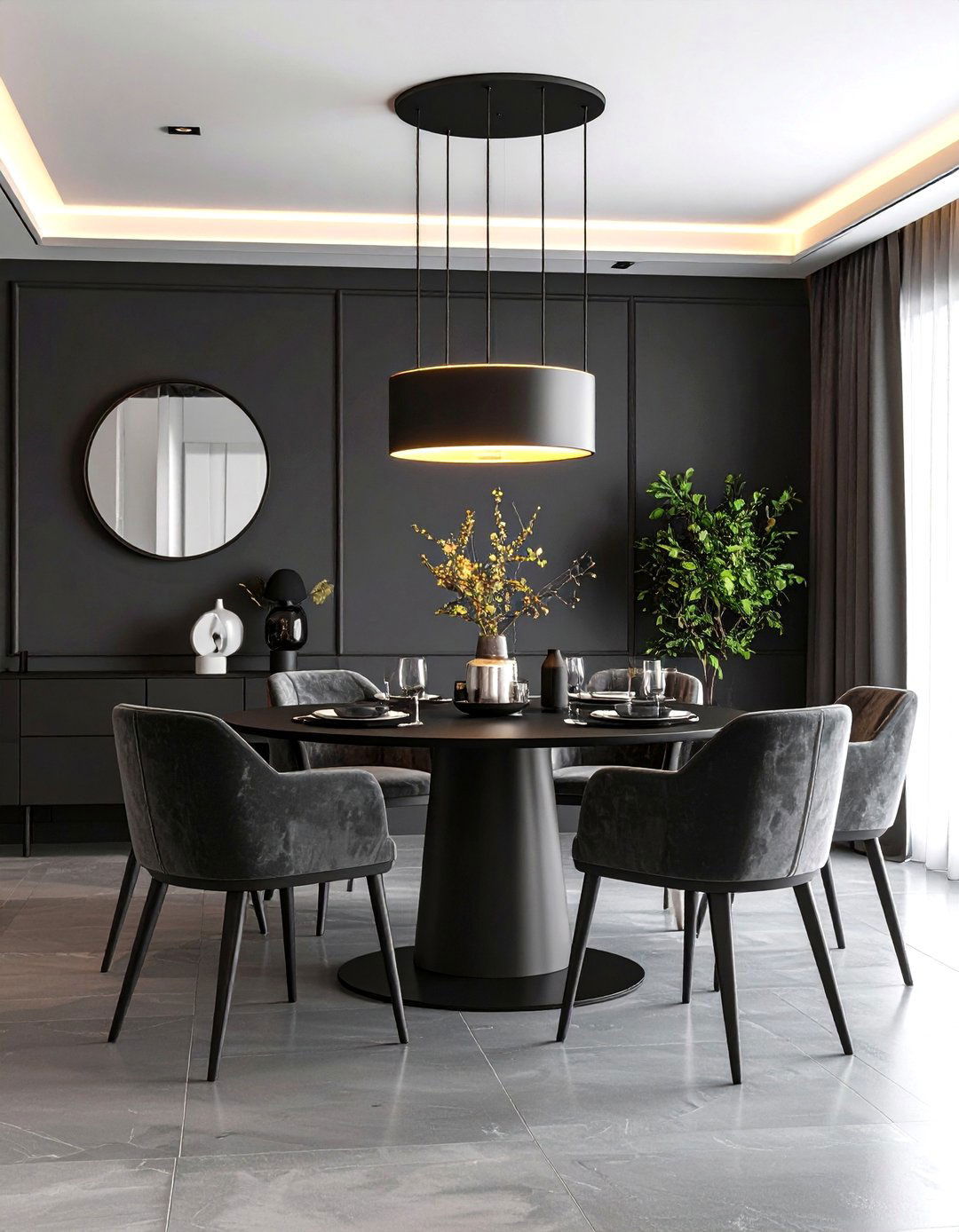 Minimalist Monochrome Masculine Dining Room - 20 masculine dining room ideas