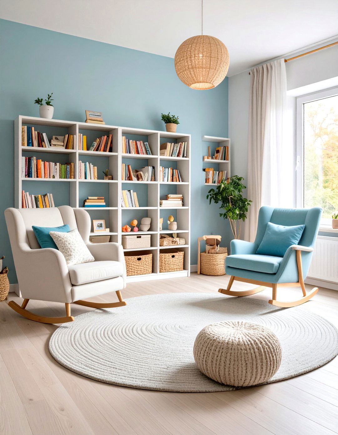 Minimalist Nursery with Cozy Reading Corner - 20 Minimalist Nursery Ideas