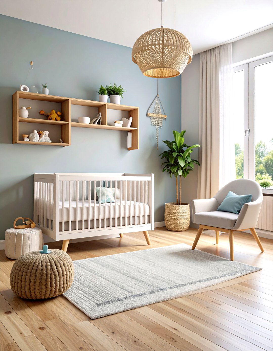 Minimalist Nursery with Floating Storage Solutions - 20 Minimalist Nursery Ideas