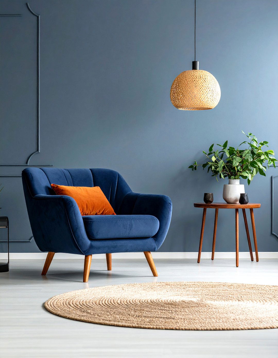 Minimalist Orange and Blue Living Room - 20 orange and blue living room ideas