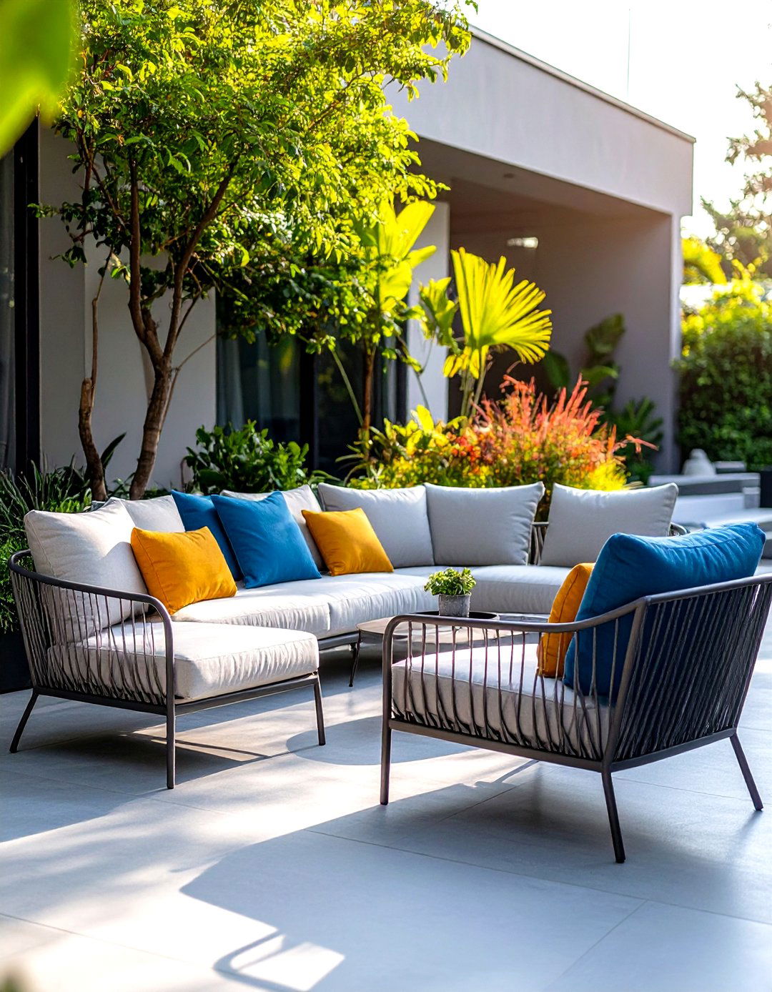 Minimalist Outdoor Seating with Clean Lines - 20 Outdoor Seating Ideas