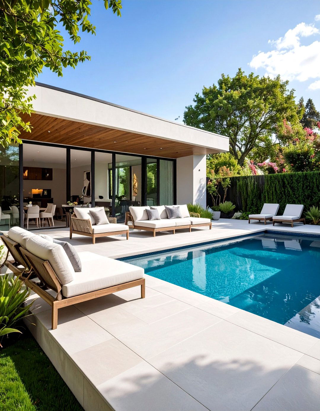 Minimalist Pool Deck with Clean Lines and Open Space - 20 Pool Deck Ideas
