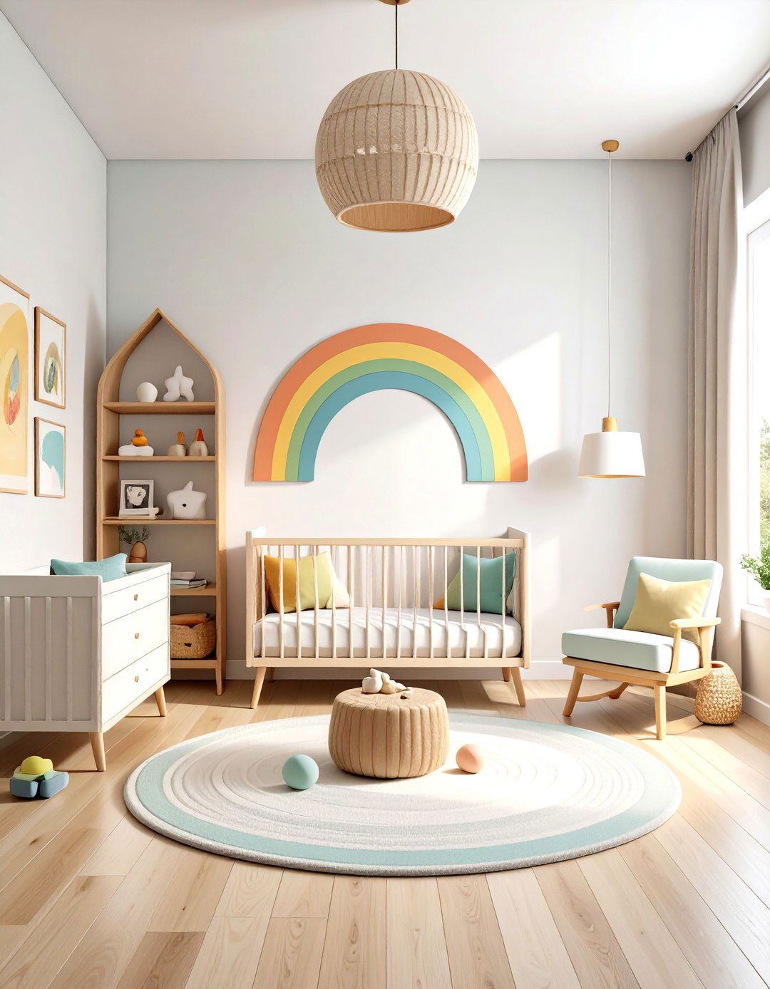 Minimalist Rainbow Nursery Sanctuary - 20 Rainbow Nursery Ideas
