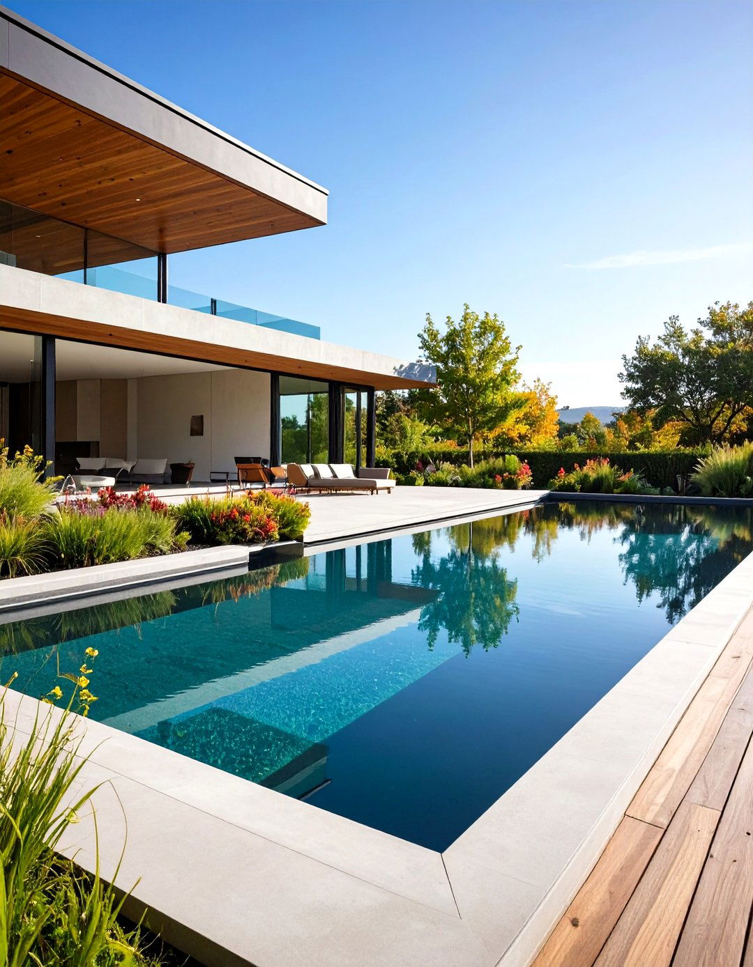 Minimalist Raised Garden Pond with Infinity Edge Design - 20 Raised Garden Pond Ideas